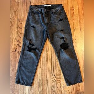 Hidden Women’s Distressed Cropped Black Jeans Sz 30